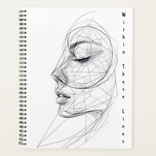 Minimalistische continue lijnkunst planner (Voorkant)