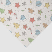 Minimalistische Cookie Doodles Kerstmis Tissuepapier (Detail)