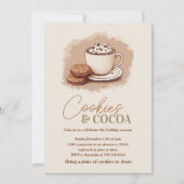 Minimalistische Cookies & Cacao Party | neutrale v Kaart (Voorkant)