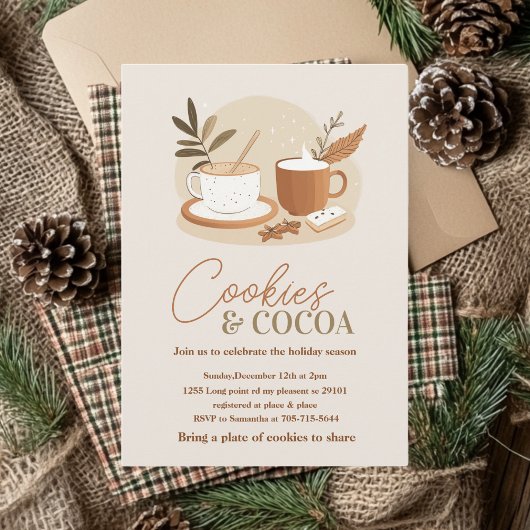 Minimalistische Cookies & Cacao Party | neutrale v Kaart