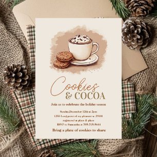 Minimalistische Cookies & Cacao Party   neutrale v Kaart