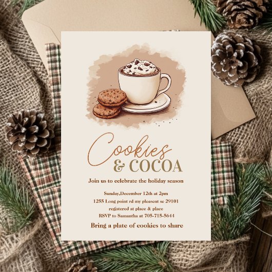 Minimalistische Cookies & Cacao Party | neutrale v Kaart