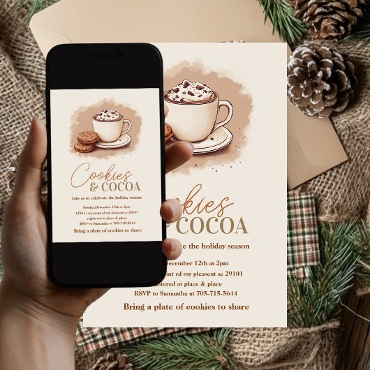 Minimalistische Cookies & Cacao Party | neutrale v Kaart