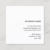 Minimalistische Cool Beige Red Bold Vierkante Visitekaartje (Achterkant)