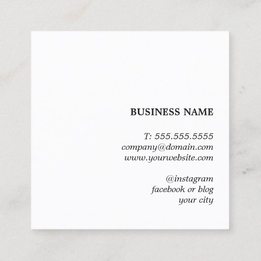 Minimalistische Cool Beige Red Bold Vierkante Visitekaartje (Achterkant)