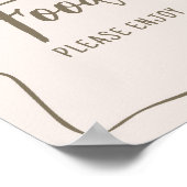 Minimalistische Coquette Baby shower eten Poster (Hoek)