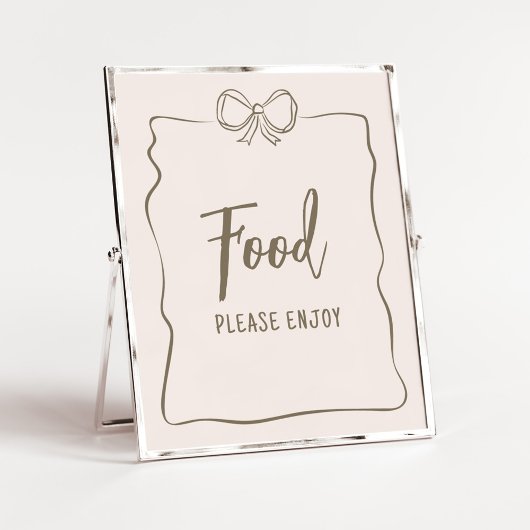 Minimalistische Coquette Baby shower eten Poster