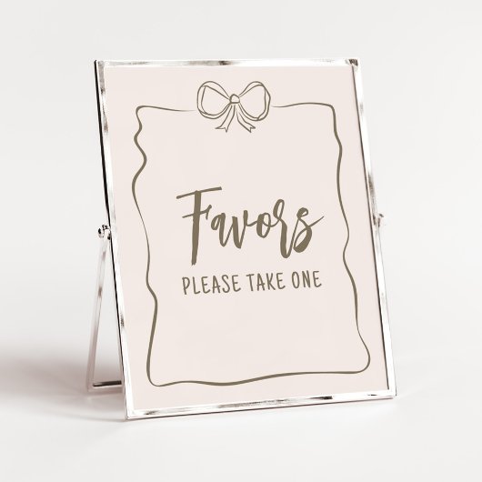 Minimalistische Coquette Baby shower Favorieten Poster