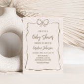 Minimalistische Coquette Baby shower Kaart