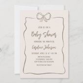 Minimalistische Coquette Baby shower Kaart (Voorkant)