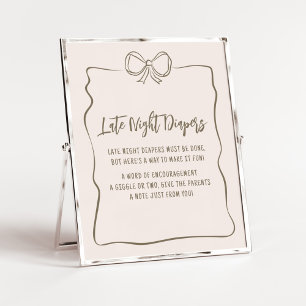 Minimalistische Coquette Baby shower Late Night Lu Poster