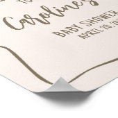 Minimalistische Coquette Baby shower Welkom Poster (Hoek)