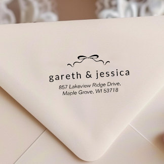 Minimalistische Coquette Bow Retouradres Zelfinktende Stempel