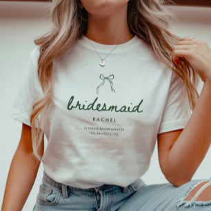 Minimalistische Coquette Bruidsmeisje Naam Bachelo T-shirt