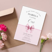 Minimalistische Coquette Roze Boog Verjaardag Uitn Kaart