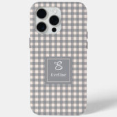 Minimalistische Coral Grey iPhone Hoes Naam Monogr (Achterkant)