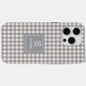 Minimalistische Coral Grey iPhone Hoes Naam Monogr (Achterkant (horizontaal))