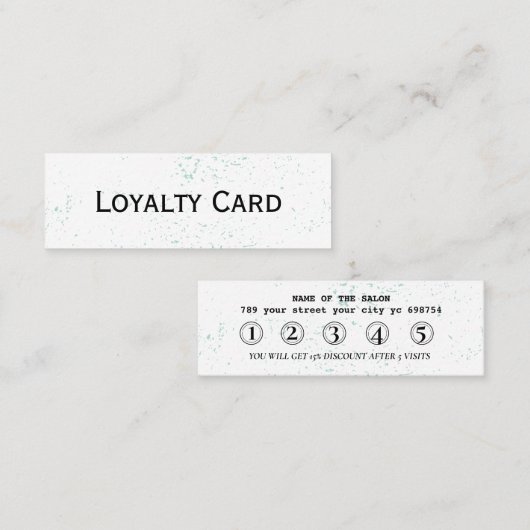 Minimalistische Corner Accent Salon Loyalty Kaart (Voorkant / Achterkant)