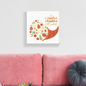 Minimalistische Cornucopia Wall Art – Boho Thanksg Canvas Afdruk (Insitu (Woonkamer))
