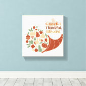 Minimalistische Cornucopia Wall Art – Boho Thanksg Canvas Afdruk (Insitu (Houten vloer))