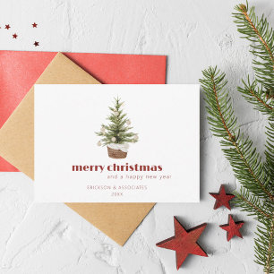Minimalistische Corporate Christmas Kaart met Logo