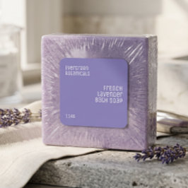 minimalistische cosmetica zeep label wit met paars