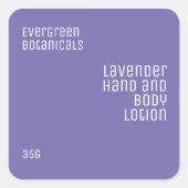 minimalistische cosmetica zeep label wit met paars (Voorkant)