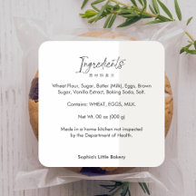 Minimalistische cottage food bakkerij ingrediënt