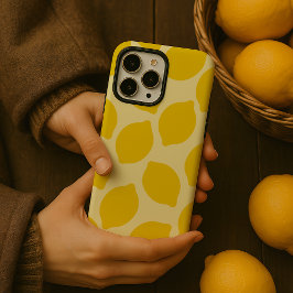 Minimalistische Cottage Style Lemon Pattern iPhone 15 Pro Max Case