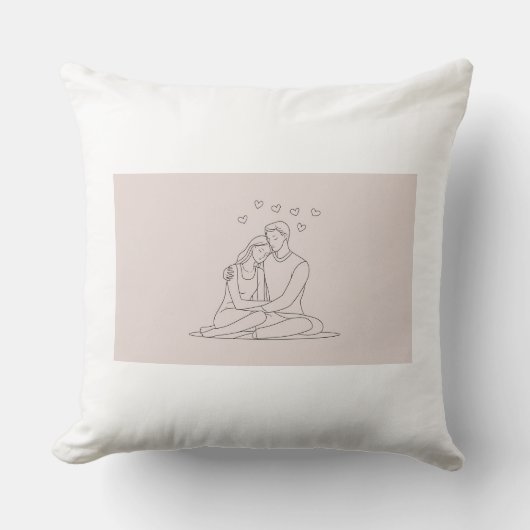Minimalistische Couple Line Art Pillow - Head on S Kussen (Voorkant)