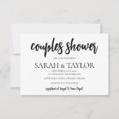 Minimalistische Couples Bruidsfeest Kaart (Voorkant)