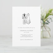 Minimalistische Couples Shower Bruid & Bruidegom L Kaart (Staand voorkant)