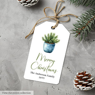 Minimalistische Cozy Boheemse Aardse Kerstcadeauta Cadeaulabel