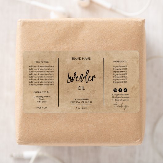 Minimalistische Craft Dropper Fles Productlabels Etiket (Insitu)