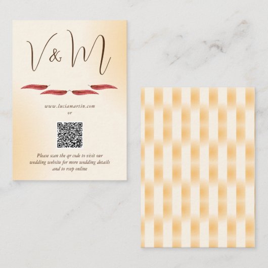 Minimalistische cram QR-code trouw-RSVP Informatiekaartje (Voorkant / Achterkant)