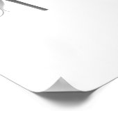 Minimalistische Cream Roos Bloemtekening Poster (Hoek)