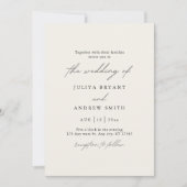 Minimalistische Cream Script bruiloft Kaart (Voorkant)