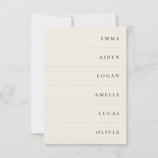 Minimalistische Cream Trouwnaam Plaats Kaarten (Voorkant)