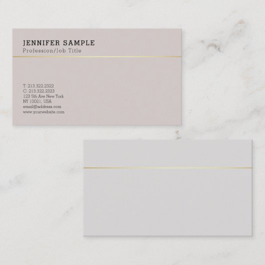 Minimalistische Creative Plain Elegant Classic Col Visitekaartje (Voorkant / Achterkant)