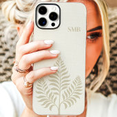 Minimalistische Crème Botanische Monogram Case-Mate iPhone Case