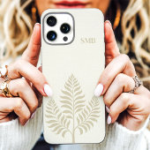 Minimalistische Crème Botanische Monogram Case-Mate iPhone Case