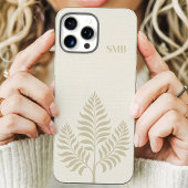 Minimalistische Crème Botanische Monogram Case-Mate iPhone Case