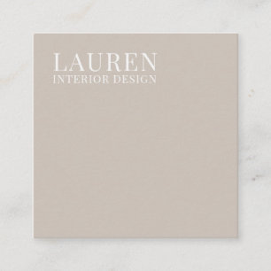 Minimalistische crème eenvoudige elegante interieu vierkante visitekaartje