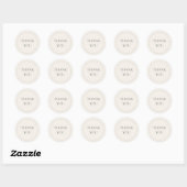 Minimalistische Crème Ivoor Bedankt Ronde Sticker (Vel)