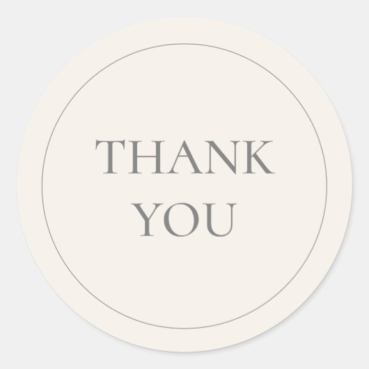 Minimalistische Crème Ivoor Bedankt Ronde Sticker (Voorkant)