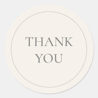 Minimalistische Crème Ivoor Bedankt Ronde Sticker