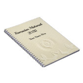 Minimalistische Crème Linnen Textuur Ramadan Notitieboek (Rechterzijde)
