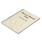 Minimalistische Crème Linnen Textuur Ramadan Notitieboek (Linkerzijde)