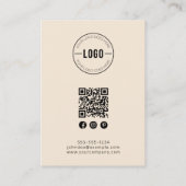 Minimalistische Crème Sieraden Display Kaart Contactkaartje (Achterkant)