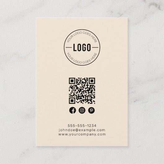 Minimalistische Crème Sieraden Display Kaart Contactkaartje (Achterkant)